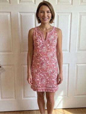 Sleeveless Pink Floral Mini Dress